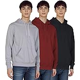 WHITE PEAK TRADING COMPANY 3 Pack Mens Fleece Hoodie Long Sleeve Lightweight Athletic Workout Sweatshirt for Men with Pockets