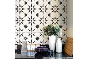 CUTTING EDGE STENCILS Jewel Tile Stencil - Reusable Tile Stencil for Painting Floor - Tile Stencils for Easy Bathroom Makeover - Paint Your Old Tile and Save - Floor Stencil Design for DIY Tile (Small Tile Stencil 6x6)