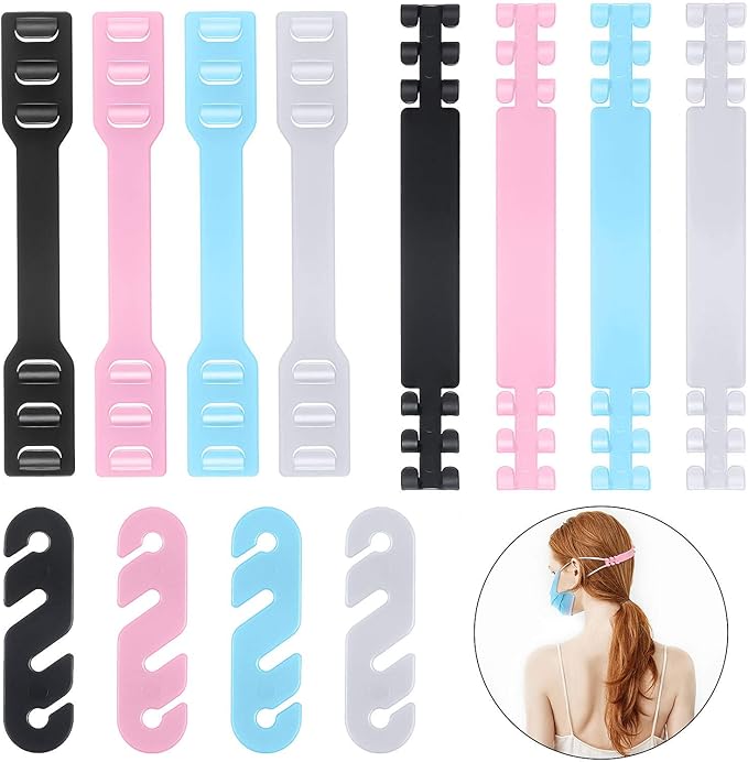 24 Pieces Ear Strap Hook Adjustable Extension Buckle