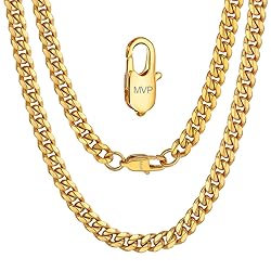 Mens Necklace Chain 6MM 28inch 18K Gold Filled