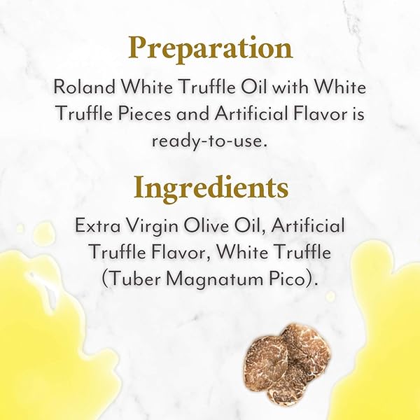 ROLAND FOODS WHITE TRUFFLE OIL, EXTRA VIRGIN OLIVE OIL WITH WHITE TRUFFLE PIECES, SPECIALTY IMPORTED FOOD, 1.86 OUNCE BOTTLE, PACK OF 2