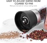 Rii Salt and Pepper Grinder Set, Adjustable Coarseness, Glass Body, 2 Pack view 2