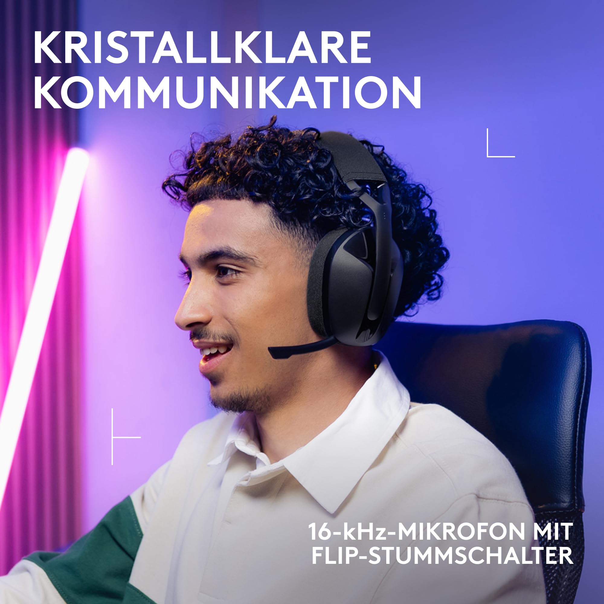 Logitech G G321 Lightspeed kabelloses Bluetooth-Gaming-Headset, dynamischer Komfort und Passform, 16-kHz-Schwingmikrofon, über 20 Std. Akkulaufzeit, PC, PS4, PS5, Nintendo Switch, Mobilgerät – Schwarz 3