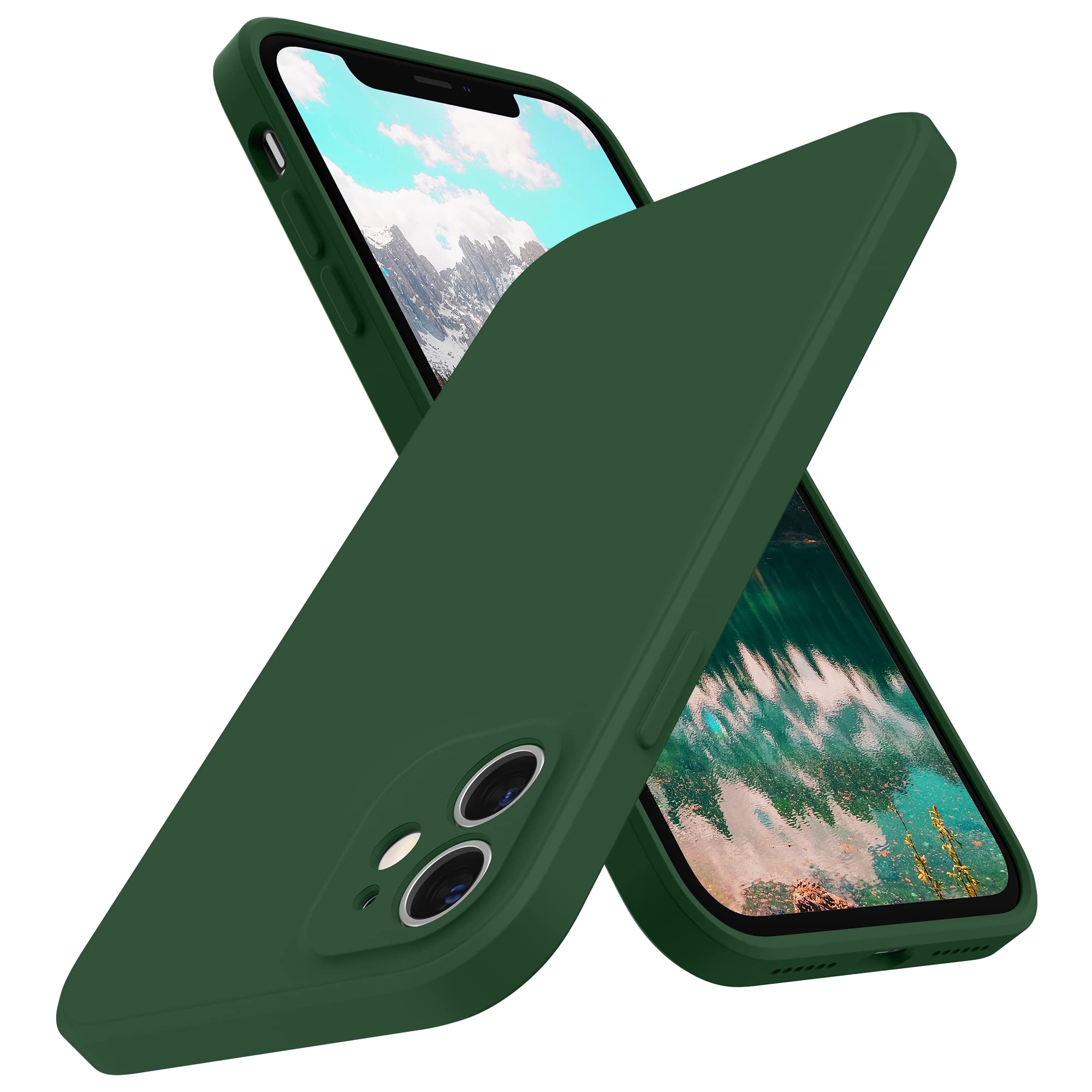 SURPHY Design for iPhone 11 Case with Camera Protection, Straight Edge Slim Design, Liquid Silicone Phone Case for iPhone 11 6.1 inches, Clover Green