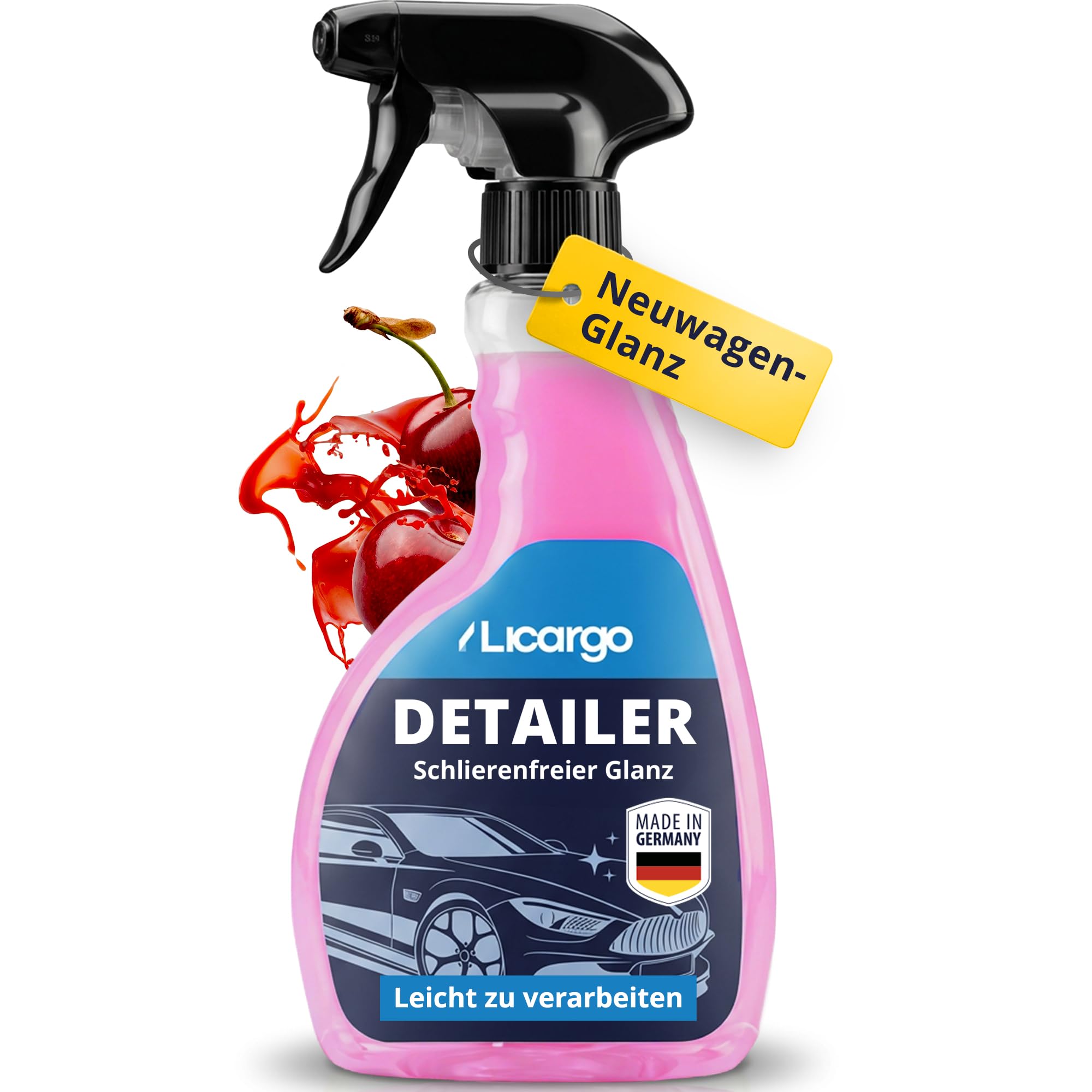 LICARGO Detailer Auto (500ml) – Quick Detailer mit Tiefenglanz & Abperleffekt, Auto Sprühversiegelung zur Lackpflege aussen, Lackreiniger für alle Oberflächen, Versiegelungsspray & Abperlschutz