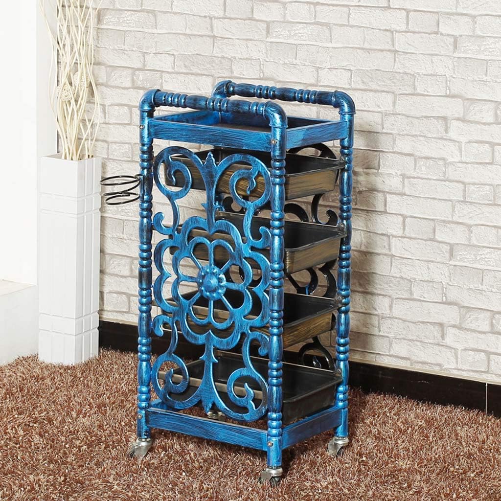 LFC Rolling Cart Beauty Salon Trolley with 4 Drawers One Metal Holder, Rolling Wheels for Stylist Hairdresser, SPA Furniture Hair Styling Station Coloring Storage Cart: Home & Kitchen