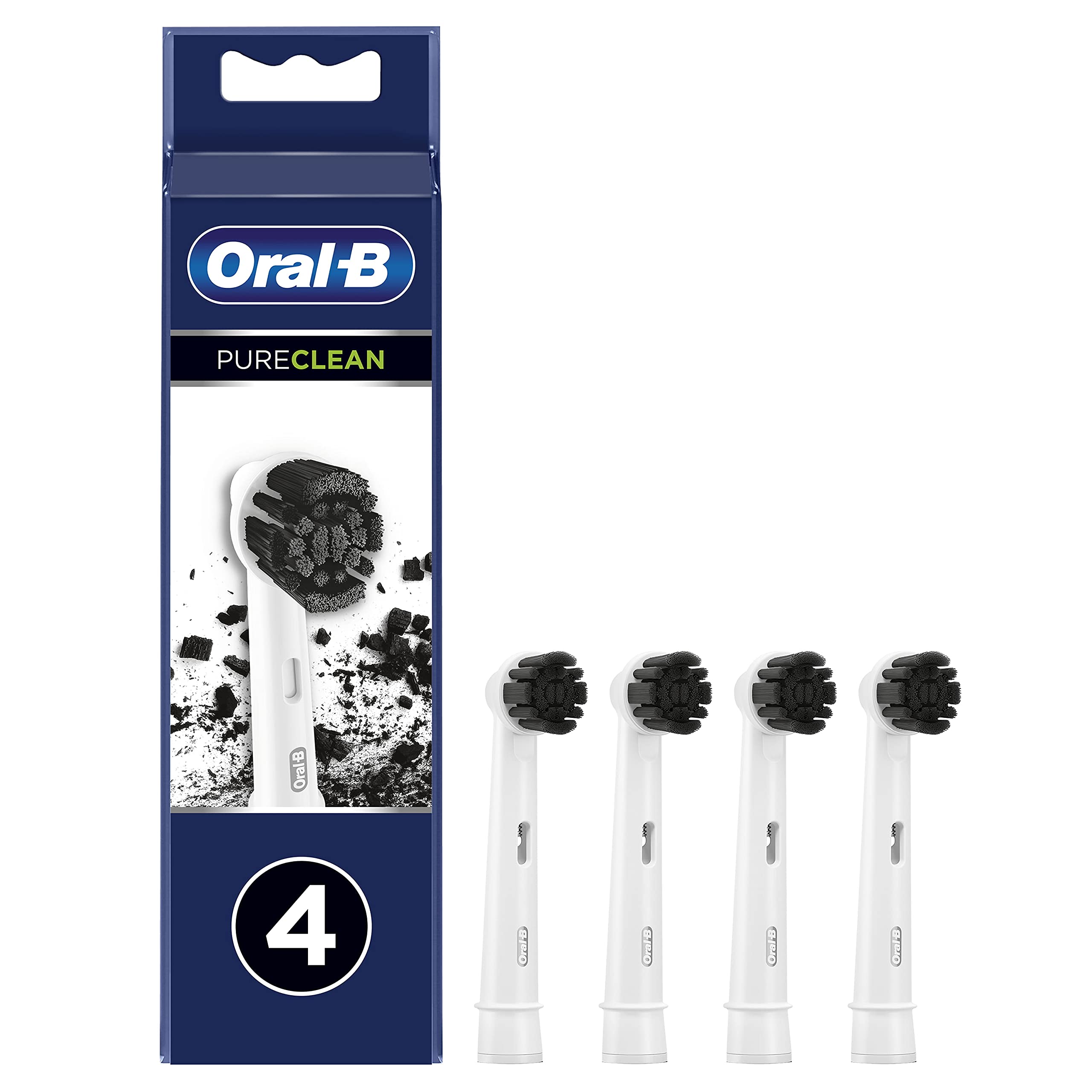 Oral-B Replacement Head for Pure Clean Carbon Toothbrush (Pack of 4)