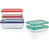 Pyrex Simply Store Meal Prep Glass Food Storage Containers (10-Piece Set, BPA Free Lids, Oven Safe)