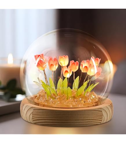 Radiant Romantic Tulip Light – 15-Pack Twinkling Artificial Tulips With LED String Lights, DIY Bendable Stems, Warm Glow, Ideal For Décor & Gifts