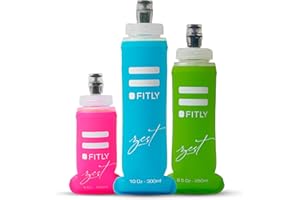 FITLY FLASKS Combo – 3 Soft Flasksfor Hydration While Running Hiking Cycling Climbing - Collapsible Water Bottles (5-8.5 - 13.5 oz, 150-250 - 400 ml)
