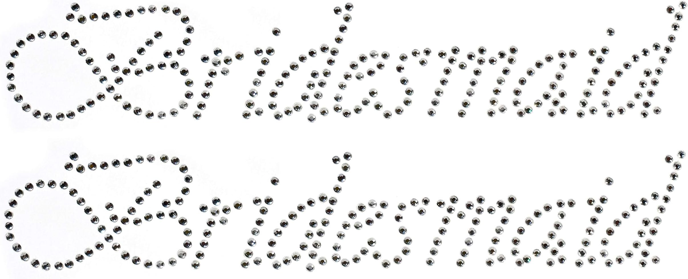 BRIDESMAID clear rhinestone iron-on Hotfix transfer bling DIY- Lot of 2!!!
