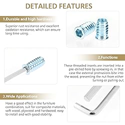Kindroufly 1/4-20 Threaded Inserts - Nut & Wood