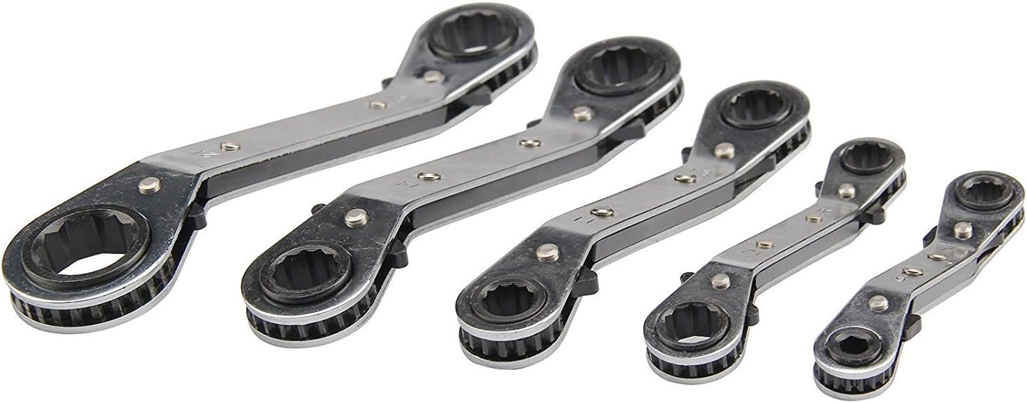 Offset Ratchet Spanner Set 5 Ratchet Ring Wrench Spanners 6 Metric 21mm