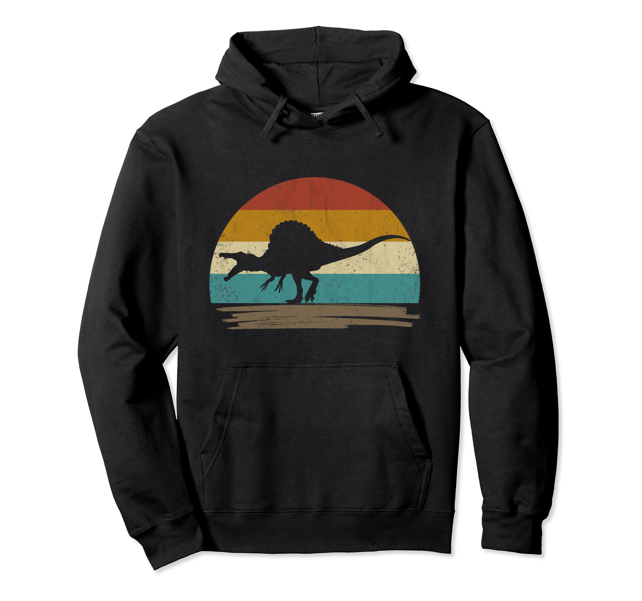 Retro Vintage Spinosaurus Dinosaur Pullover Hoodie