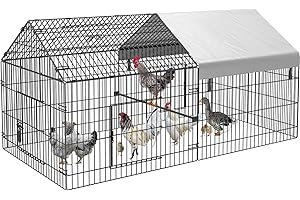 SINO LUBAN Chicken Run Pen Coop 83"×40" Cage Chicken Runs for Yard with Cover Outdoor Metal Portable Tractor Duck coop Run Tunnel Cages for Outside Rabbit Runs Enclosure Small Run for 4/6/8 Chickens…