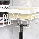 KEGII Corner Shower Caddy White Stainless Steel Corner Shelf Organiser view 6