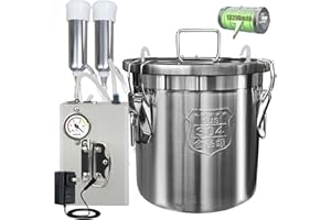 Hantop 12L Cow Milking Machine, Rechargeable Pulsation Speed Adjustable Vacuum Pump with Pressure Gauge, 304 Stainless Steel Bucket Cow Milker Machine (Pro Plus)