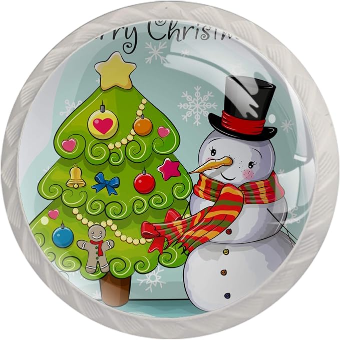 Muñeco de nieve de dibujos animados lindo con sombrero y bufanda y