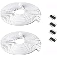 Nelyeqwo 2 Pack 5M 16.4ft RGB Extension Cable LED Strip Connector 4 Pin Solderless Strip Jumper Cables Kit with 4 Pack 4 Male Pin Connector for 5050 3528 RGB LED Strip Light