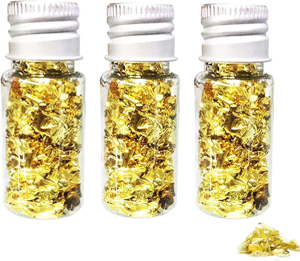 SovZovy Gold Foil Sheets 2x 5.5x2.2cm Edible Cake Decorating Gold Leaf Paper