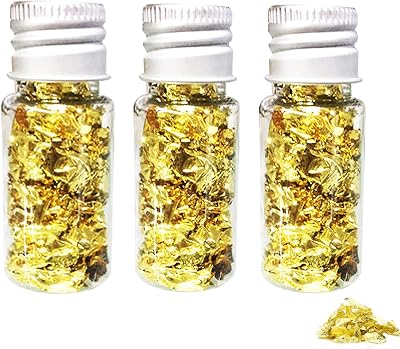 SovZovy Gold Foil Sheets 2x 5.5x2.2cm Edible Cake Decorating Gold Leaf Paper
