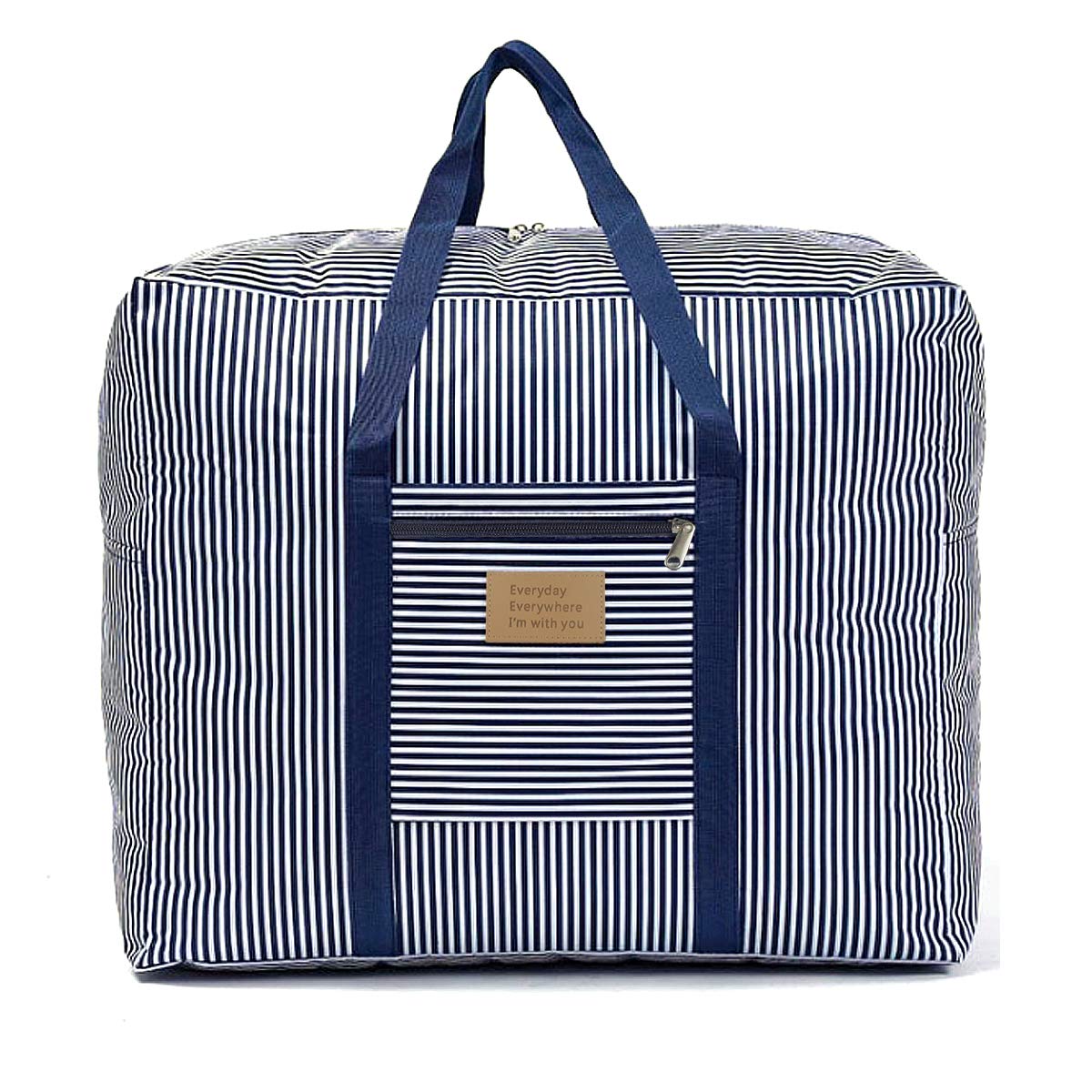 Dokpav Storage Bag, 90XL Waterproof Heavy Duty Fabric Jumbo Storage bag, Bedding Underbed Storage Bag For Blankets, Duvet,Laundry, Moving (blue)