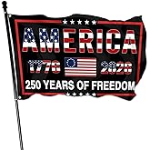 250 Years of Freedom America Flag 3x5 Ft 1776-2026 250th Anniversary Flag Semiquincentennial Flags for Outside House Indoor Yard Patriotic Banner Decor