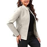 Bellivera Faux Leather Jacket Women Motorcycle Zipper Bomber PU Bike Coat with Pockets
