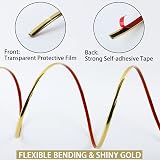Gaahing 5m Shiny Gold Flexible Wall Molding Trim Peel & Stick Self-Adhesive 8mm view 4