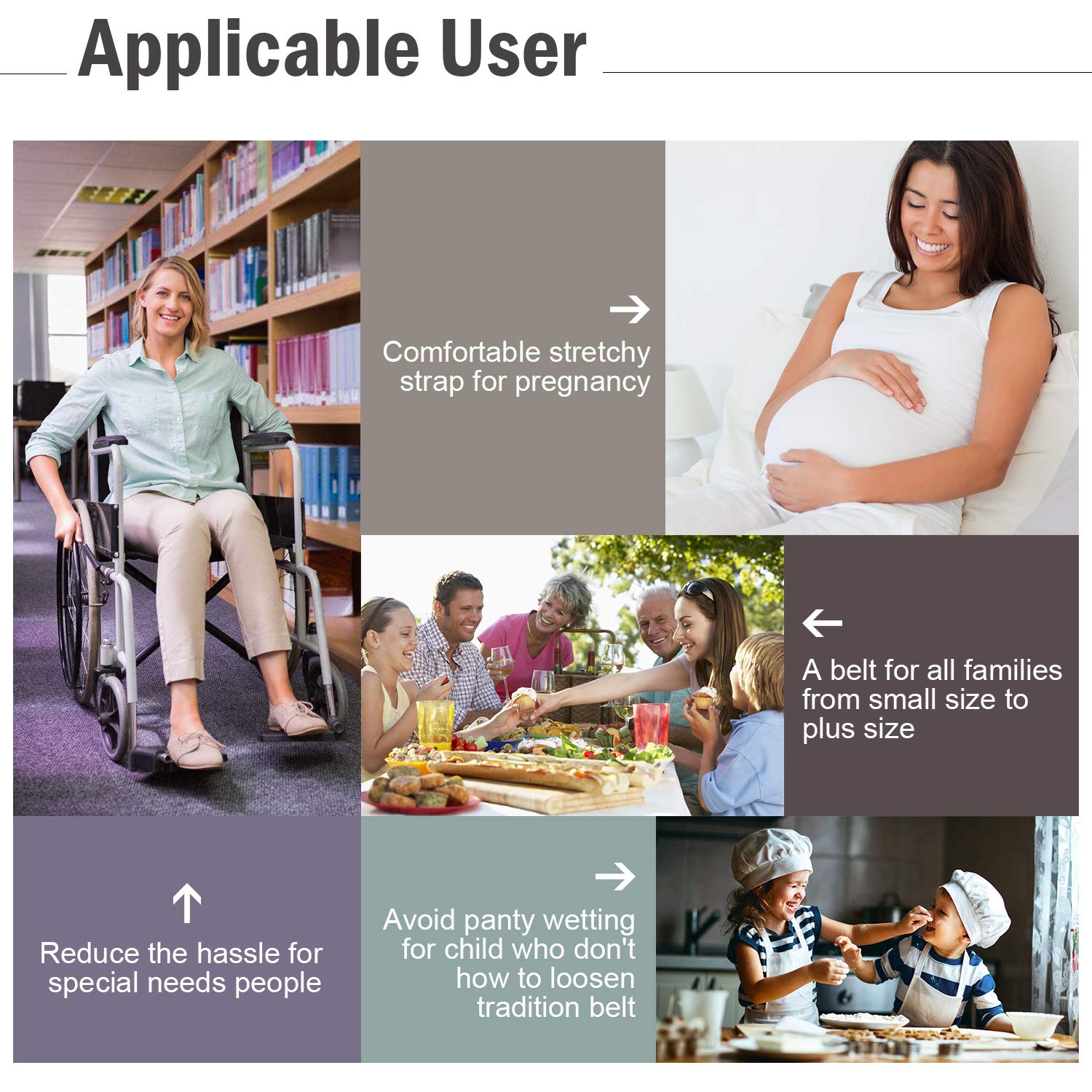 JasGood Gürtel ohne Schnalle Gürtel Elastischer Gürtel Unsichtbare Gürtel Dehnbarer Gürtel für Damen & Herren Justierbar Stretchgürtel mit Leichter Stil Gürtel Stilvoll Gürtel Neutral Für Jeans Hosen