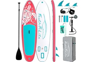 FEATH-R-LITE Inflatable Ultra-Light 10'×30''/10'6''×33'' Stand Up Paddle Board for All Skill Levels with Premium SUP Paddleboard Accessories,Non-Slip Comfort Deck for Youth & Adults