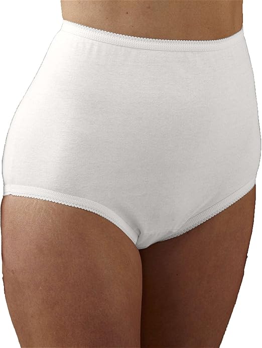 National 100 Cotton Full Coverage Panty, White, 13, 6pk at Amazon