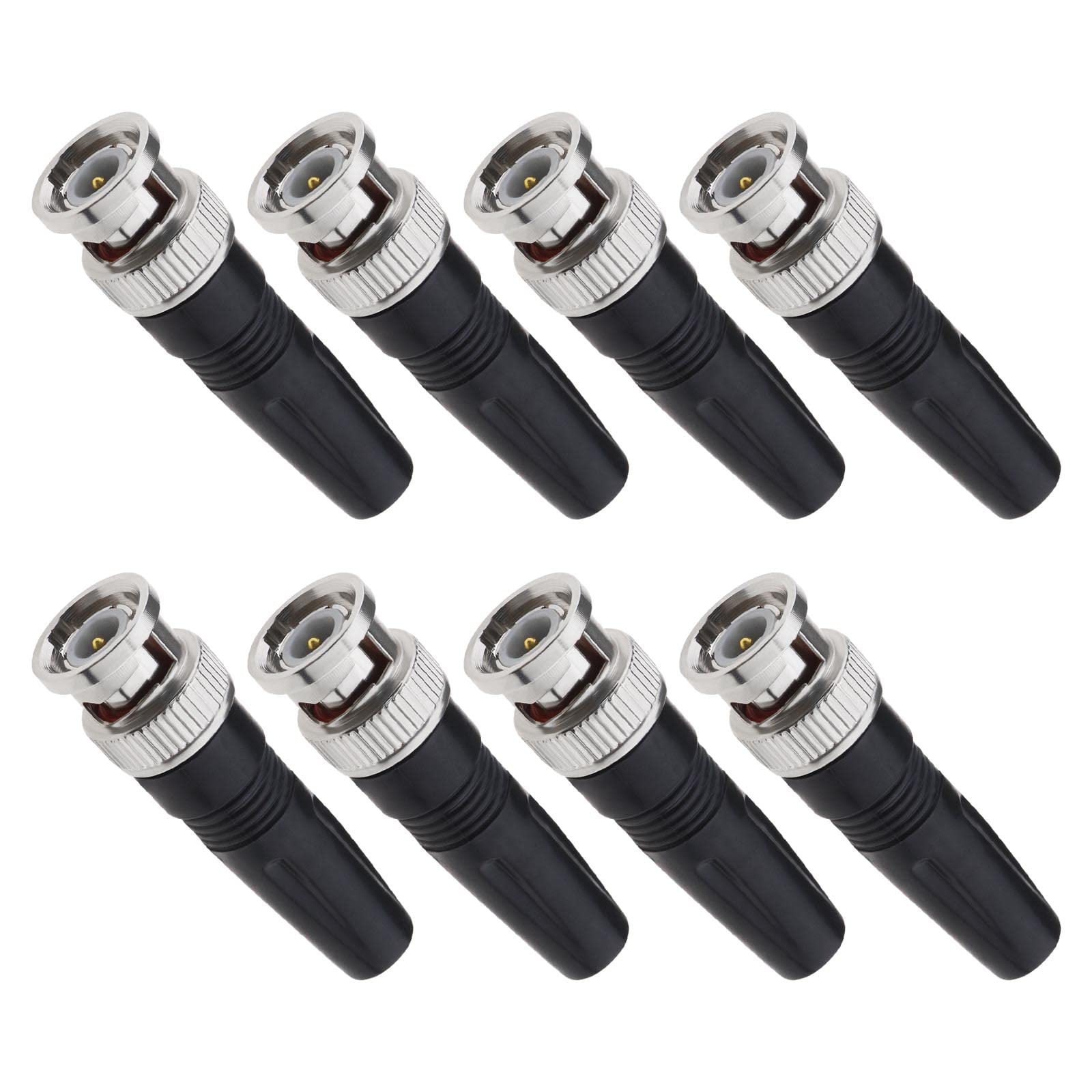Create idea 8Pcs BNC Male Connector Replacement BNC Male Soldering Adapter Accessories for CCTV Home Security System Camera Audio Rubber