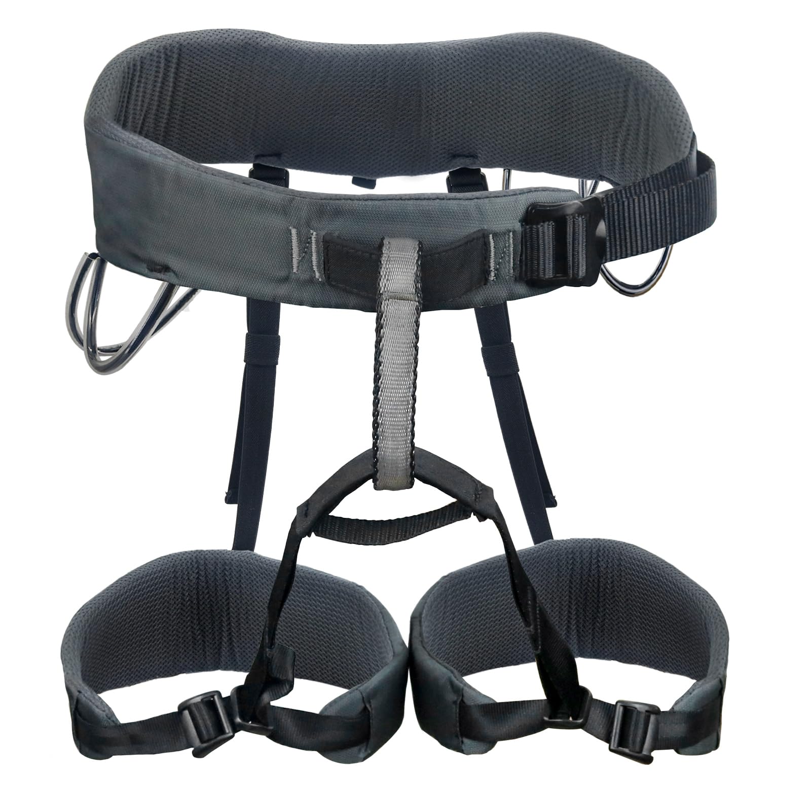 NewDoar UIAA CE Certified Climbing Harness,Thin & Lightweight Rock Climbing Harness,Half Body Harness,Waist Protection Adjustable Safety Belt for Rappelling Fire Rescuing Tree Climbing Arborist-Grey