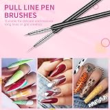 Saviland 6Pcs Nail Art Brushes Double End Dotting Drawing Painting Gel Polish view 6