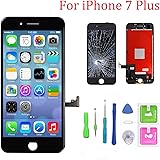 for iPhone 7 Plus LCD Screen Replacement, Digitizer Display Touch Screen Glass Frame Assembly for iPhone 7 Plus 5.5 inch-Black