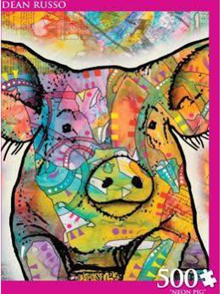 Andrews & Blaine Neon Pig 500 Piece Jigsaw Puzzle