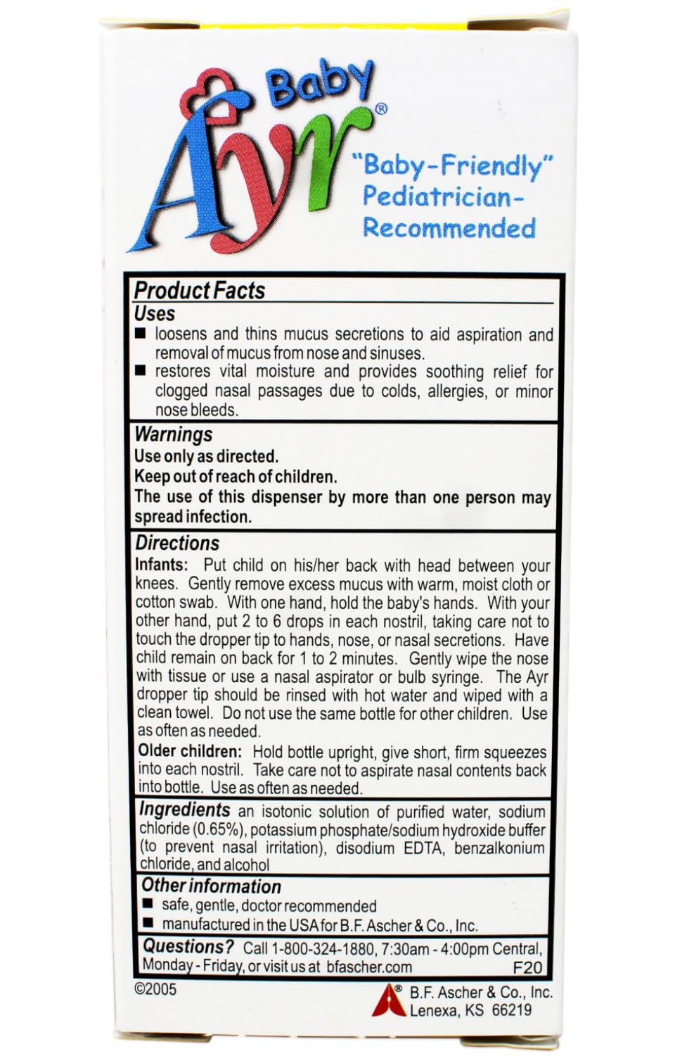 AYR Baby Saline Nasal Spray/Drops, 1 Oz