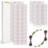 134Pcs Breadboard Kit Solderless 830 * 2 &amp; 400 * 2 Tie Points Boards | Beginner Friendly PCB Boards 130 PCS Jumper Wires for Arduino Electronics Proto Shield Distribution Connecting Blocks