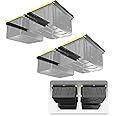 Koova Heavy-Duty Overhead Garage Storage Rack for 4 Bins. Adjustable Width, 160lb Capacity. DIY Safe Ceiling Mount, Easy Install. Fits 27-Gallon Totes. USA Made Pro-Grade Steel. Space Saving Organizer