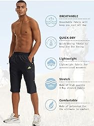 TACVASEN Mens Capri Pants Below Knee Athletic