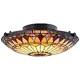 Kira Home Mateo 16" 2-Light Tiffany Glass Flush