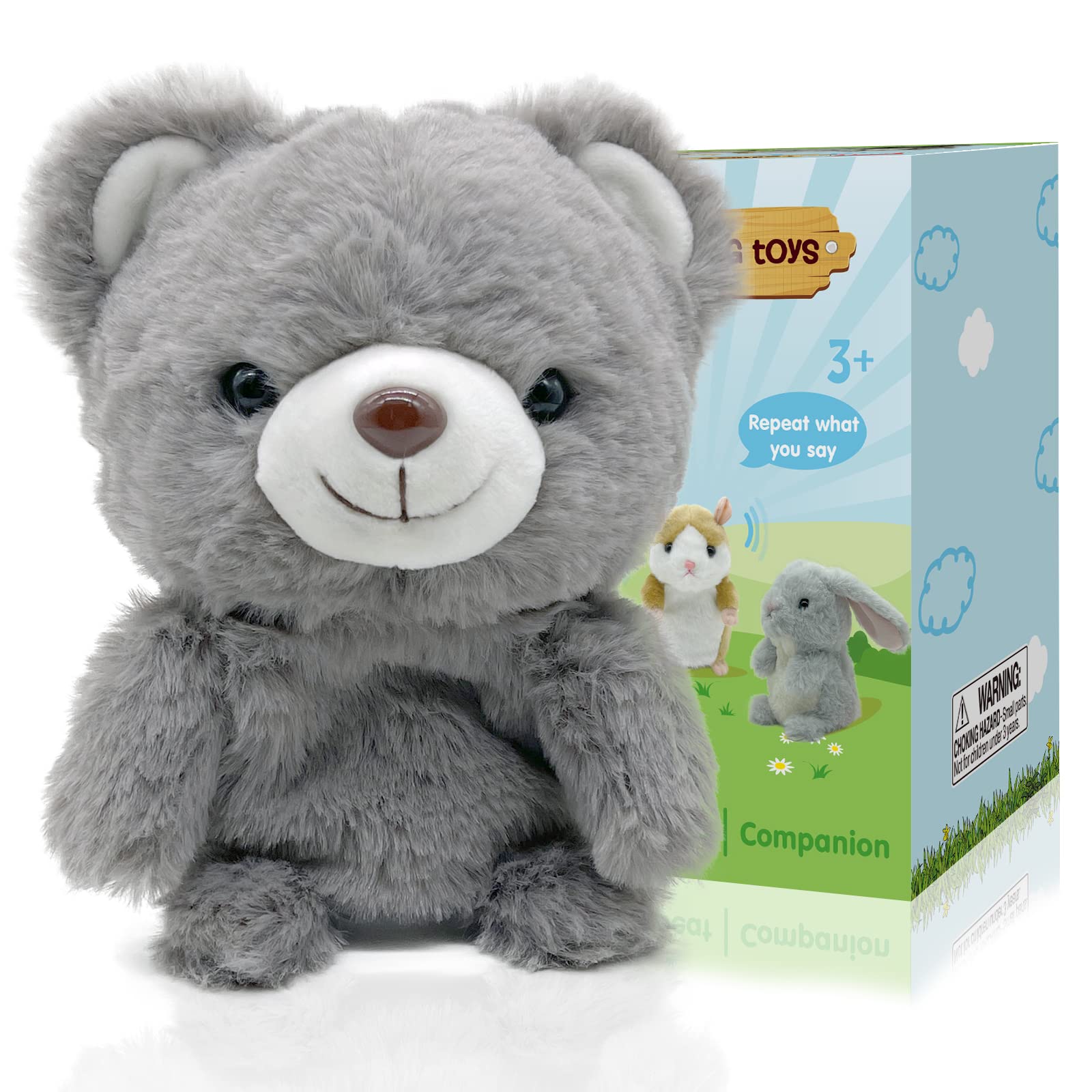 Photo 1 of YH YUHUNG Talking Toys, Teddy Bear Stuffed Animal Repeats What You Say, Voice Interactive Toy Mimics Baby Sounds, 5.5 Inches