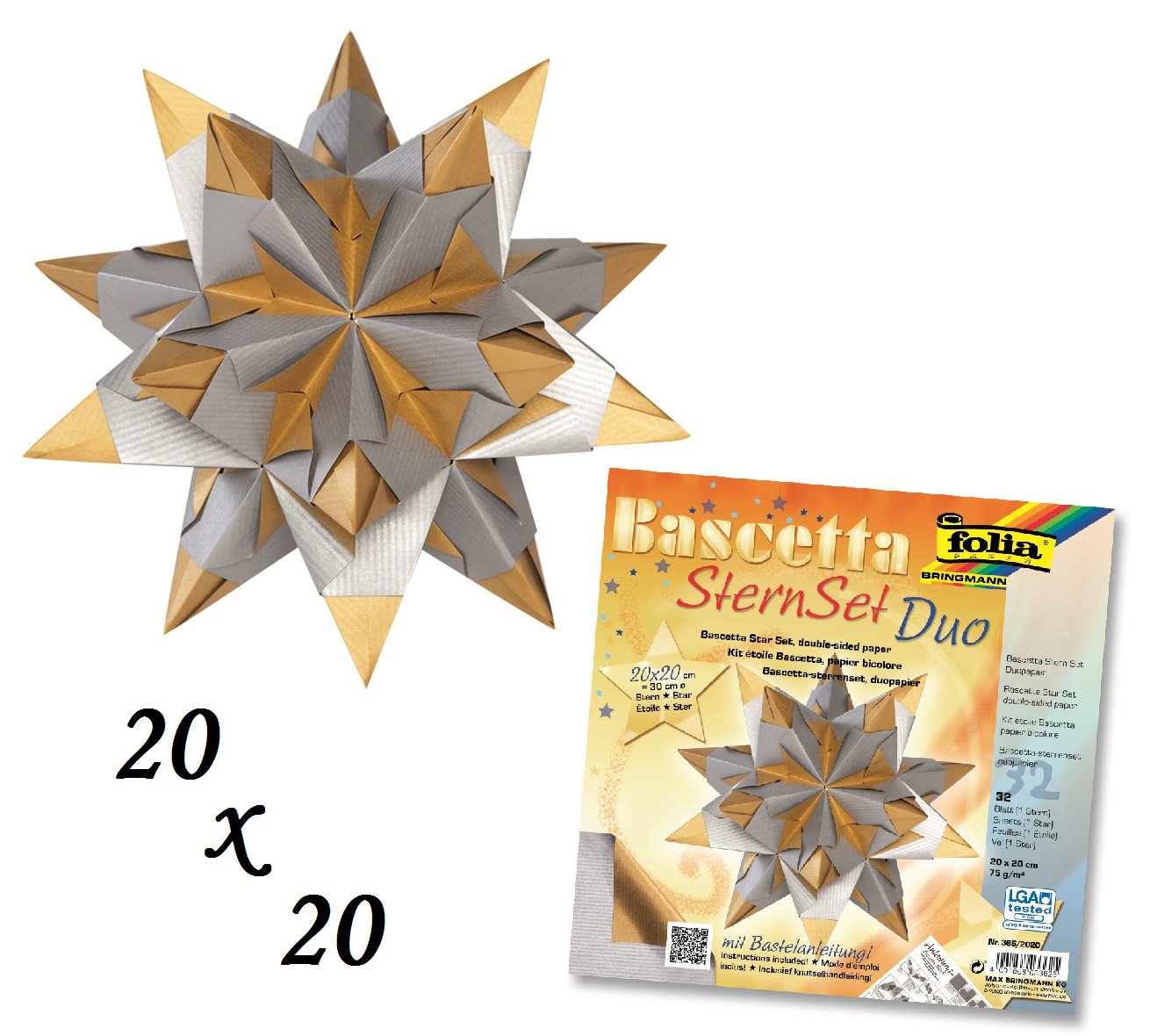 Bascetta Stern Duo Leaflets Silver Gold 20 X 20 Amazonco