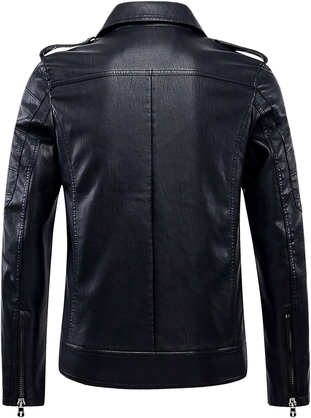 chouyatou Men's Vintage Asymmetric Zip Lightweight Faux Leather Biker Jacket at  Men’s Clothing store
