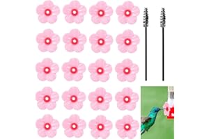 30pcs Replacement Flowers for Hummingbird Feeders,Unique Pet Bird Feeder Replaceable Flowers Parts,Bee Guards & Feeding Ports