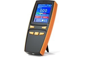 VQP Intelligent O3 Ozone Detector Analyzer, Portable Outdoor Indoor Air Quality Meter, Temperature Humidity Gauge with LCD Screen, Adjustable Alarm Threshold