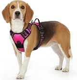 Eagloo Small Dog Harness Adjustable Front Clip No Pull Reflective Rose Red S