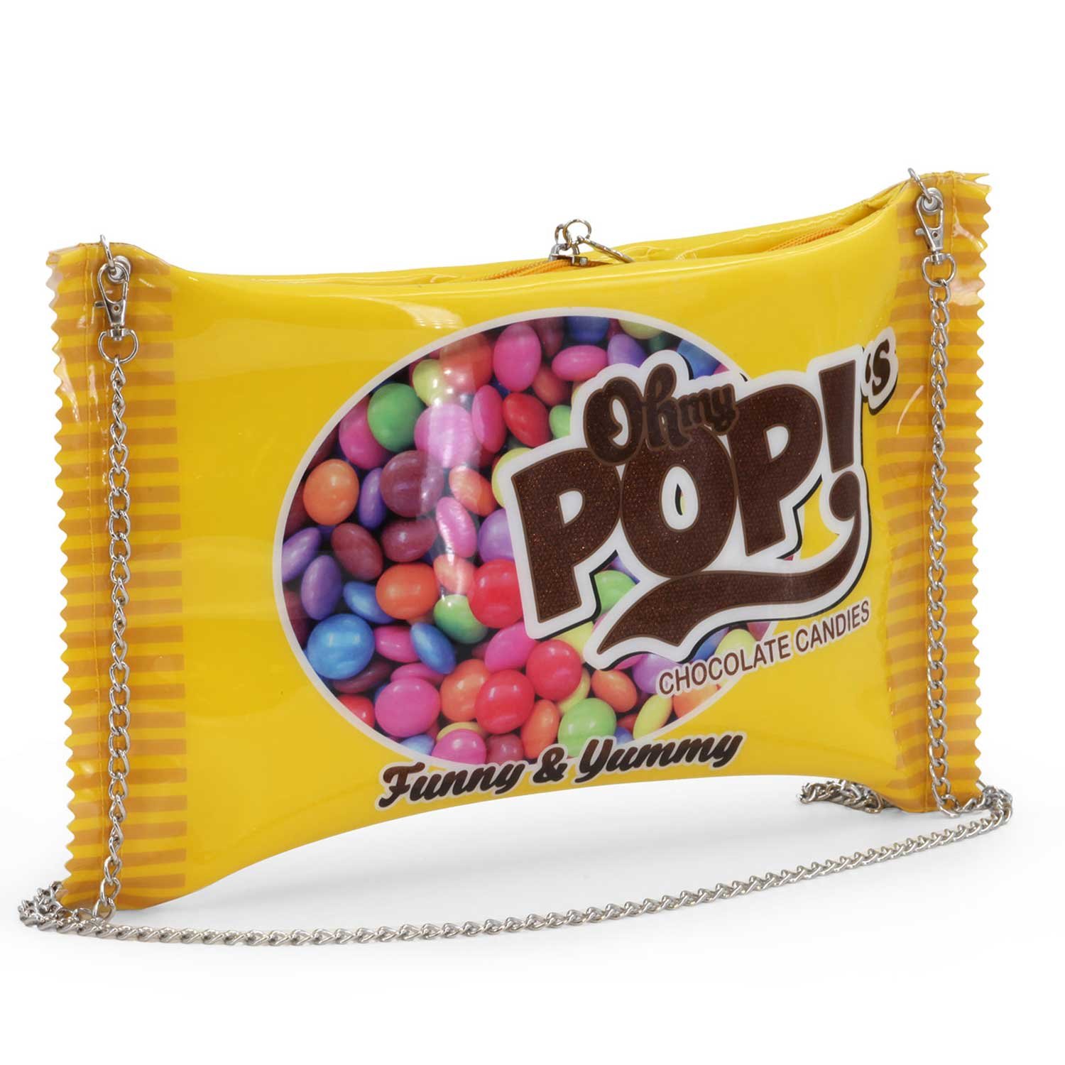 Oh My Pop! Chococandy-Chain Shoulder Bag, Yellow, 33.5 x 20 cm