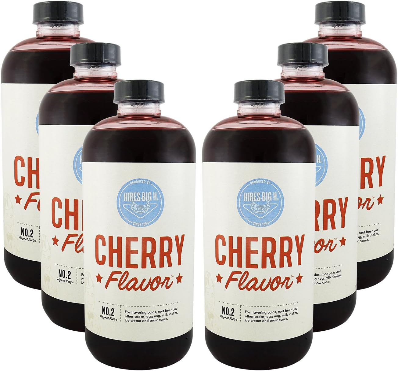 Hires Big H Cherry Syrup, Rich Cherry Flavor Great for Soda Flavoring and so much more 18 oz - 6 Pack